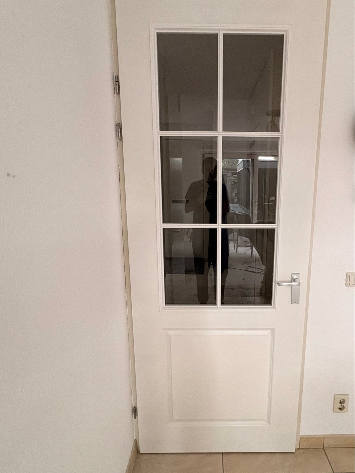 Deur met glas, afmeting 230x90 cm, Ophalen, Gebruikt, 80 tot 100 cm, 215 cm of meer
