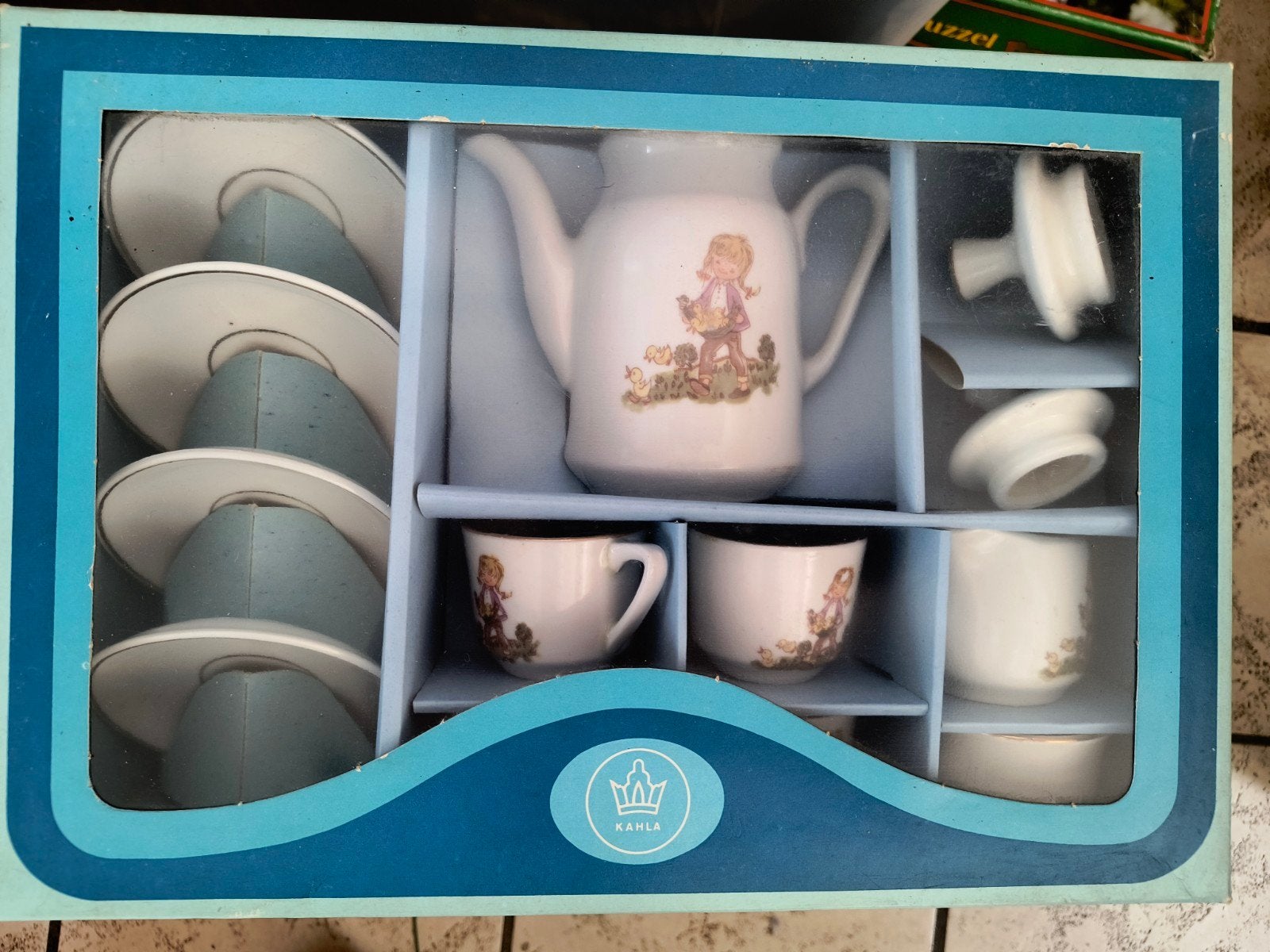 Kinderservies porselein vintage, Ophalen of Verzenden, Kunststof