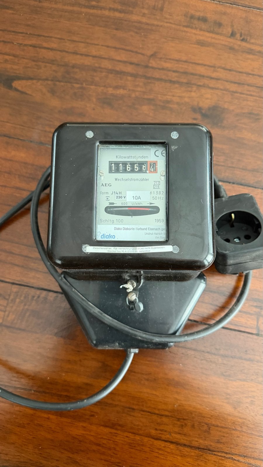 Vintage AEG Kilowattuurmeter - Model J14H uit 1959, Ophalen of Verzenden