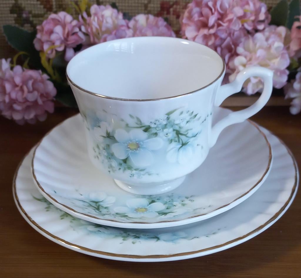 Prachtig Engels gebaksetje, witte bloemen, Royal Stafford,, Ophalen of Verzenden