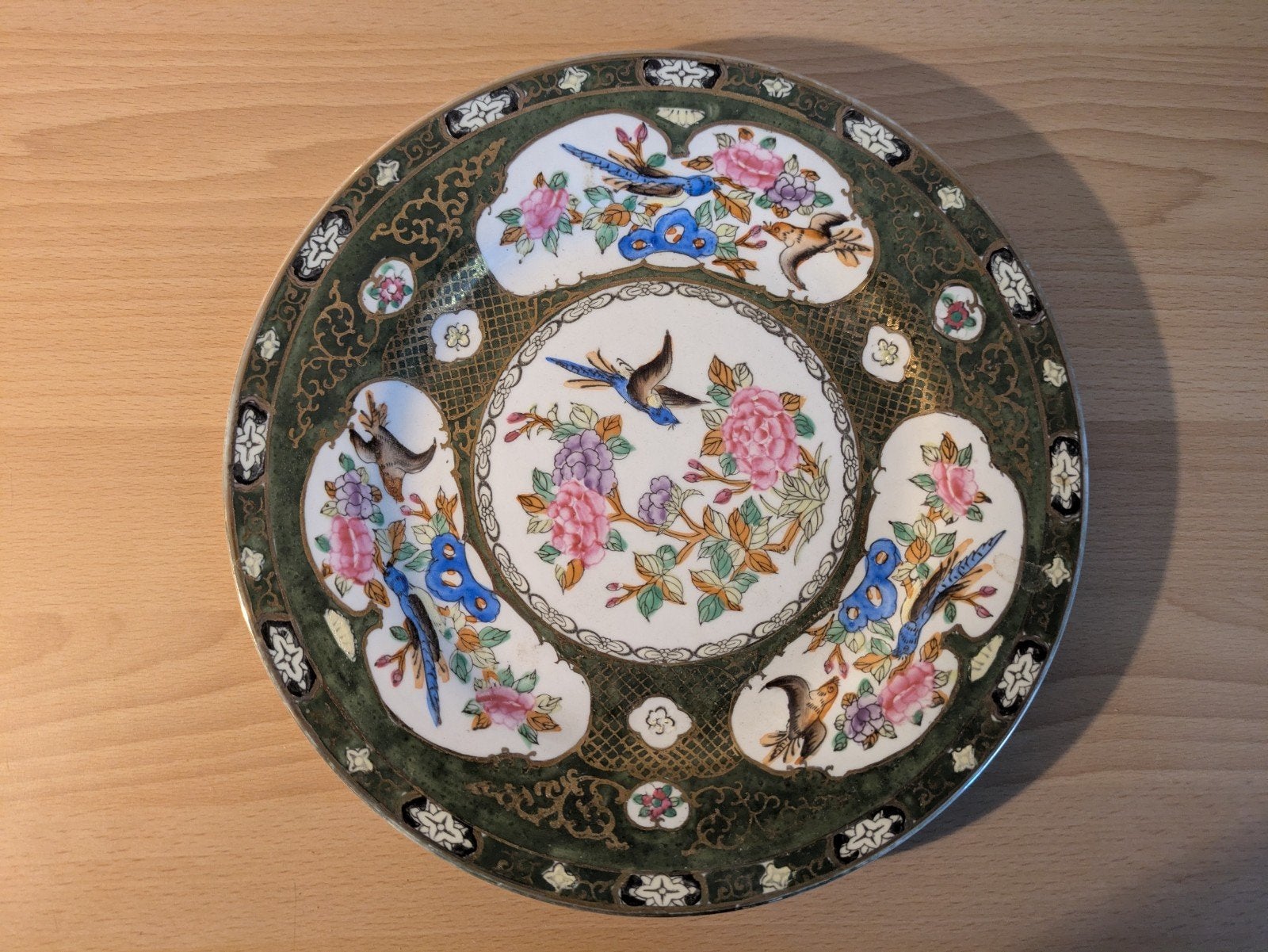 Decoratief Chinees bord met vogel- en bloemmotieven, Ophalen of Verzenden