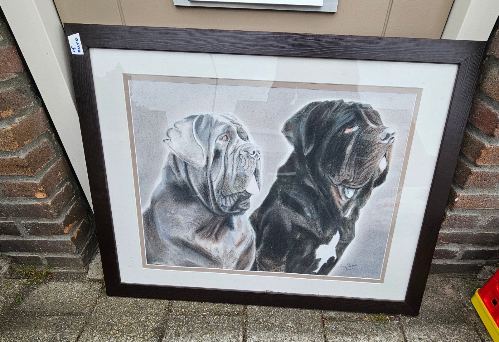 Mooie tekening 2 Mastino honden, Ophalen
