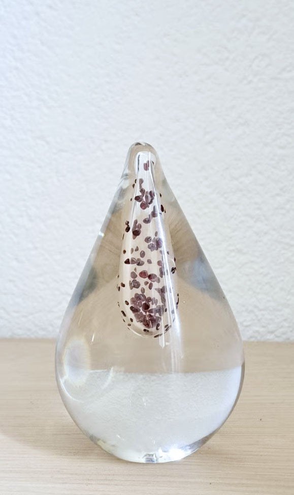 Glazen druppel met granaatsteentjes, Ophalen of Verzenden