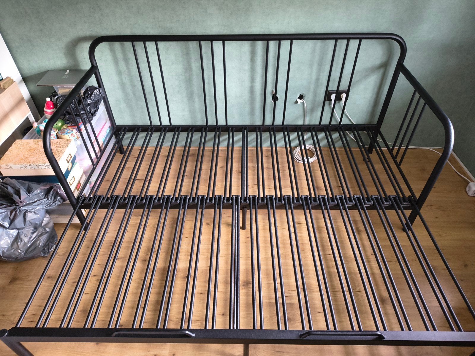 Ikea Fyresdal (logeer) bed, Ophalen, Zwart, Tweepersoons, 200 cm