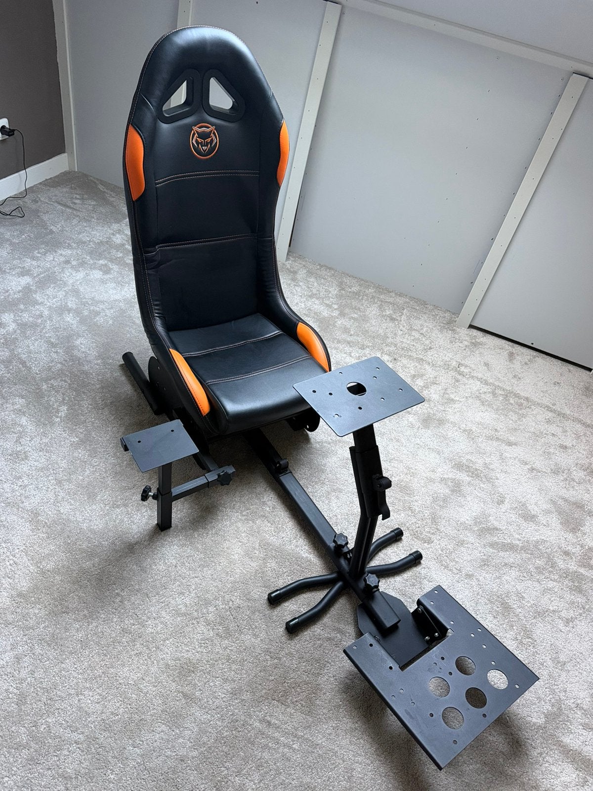 Qware RaceSeat zwart/oranje met stuur- en shifthouder, Ophalen, Gebruikt, Playseat of Racestoel, PlayStation 1