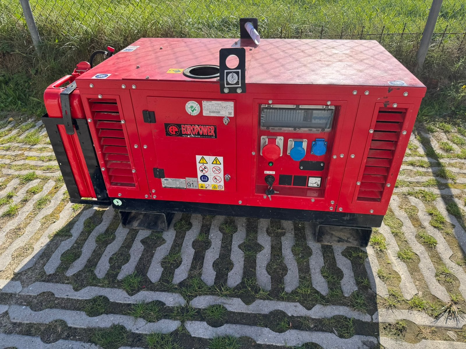 10 kva Europower aggregaat met Honda motor, Ophalen, Zo goed als nieuw, 10 tot 30 kVA, Elektrisch startend