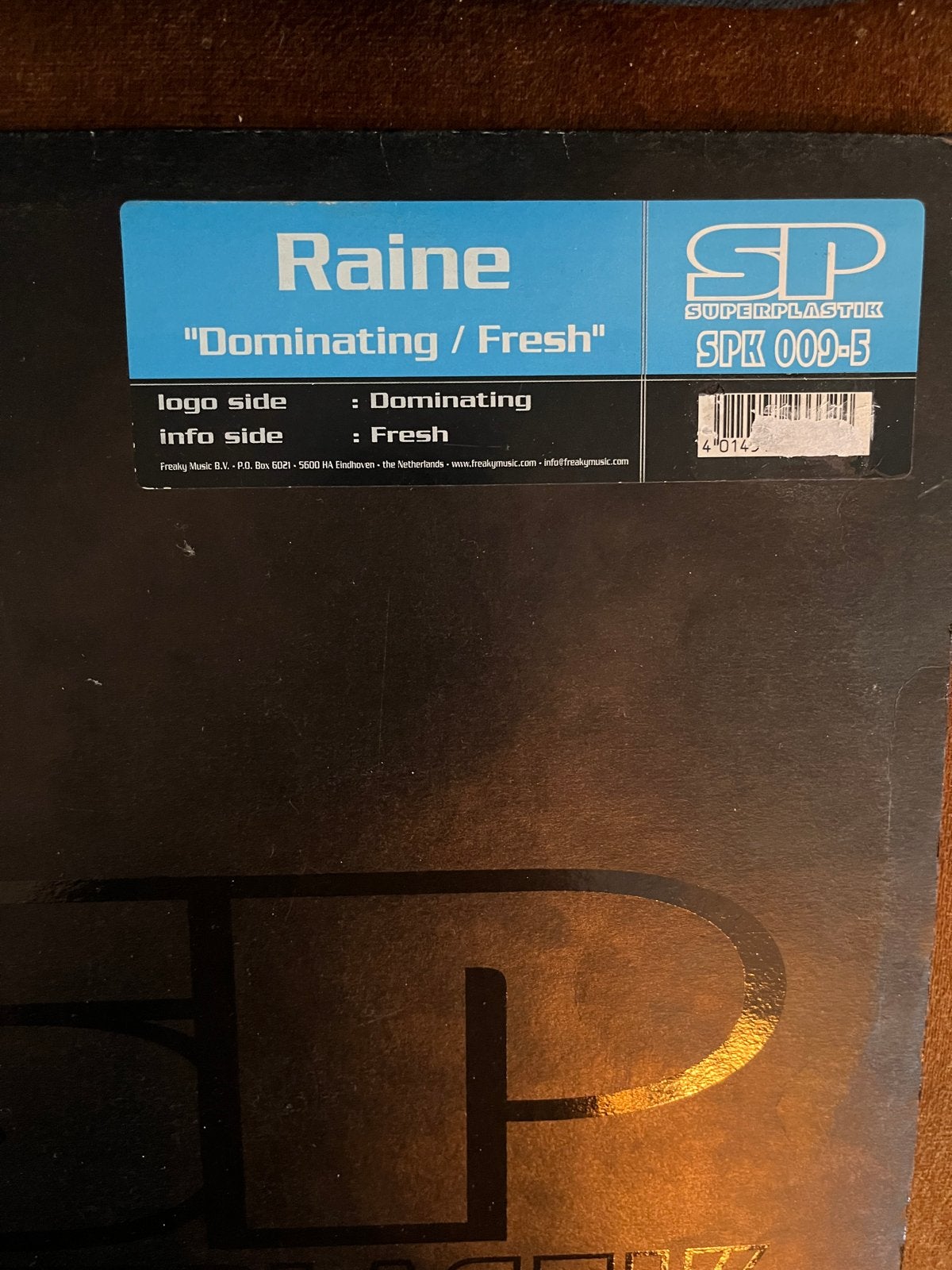 Raine - Dominating / Fresh (Superplastik SPK 009-5) lp, Gebruikt, Verzenden, Originele persing, Techno