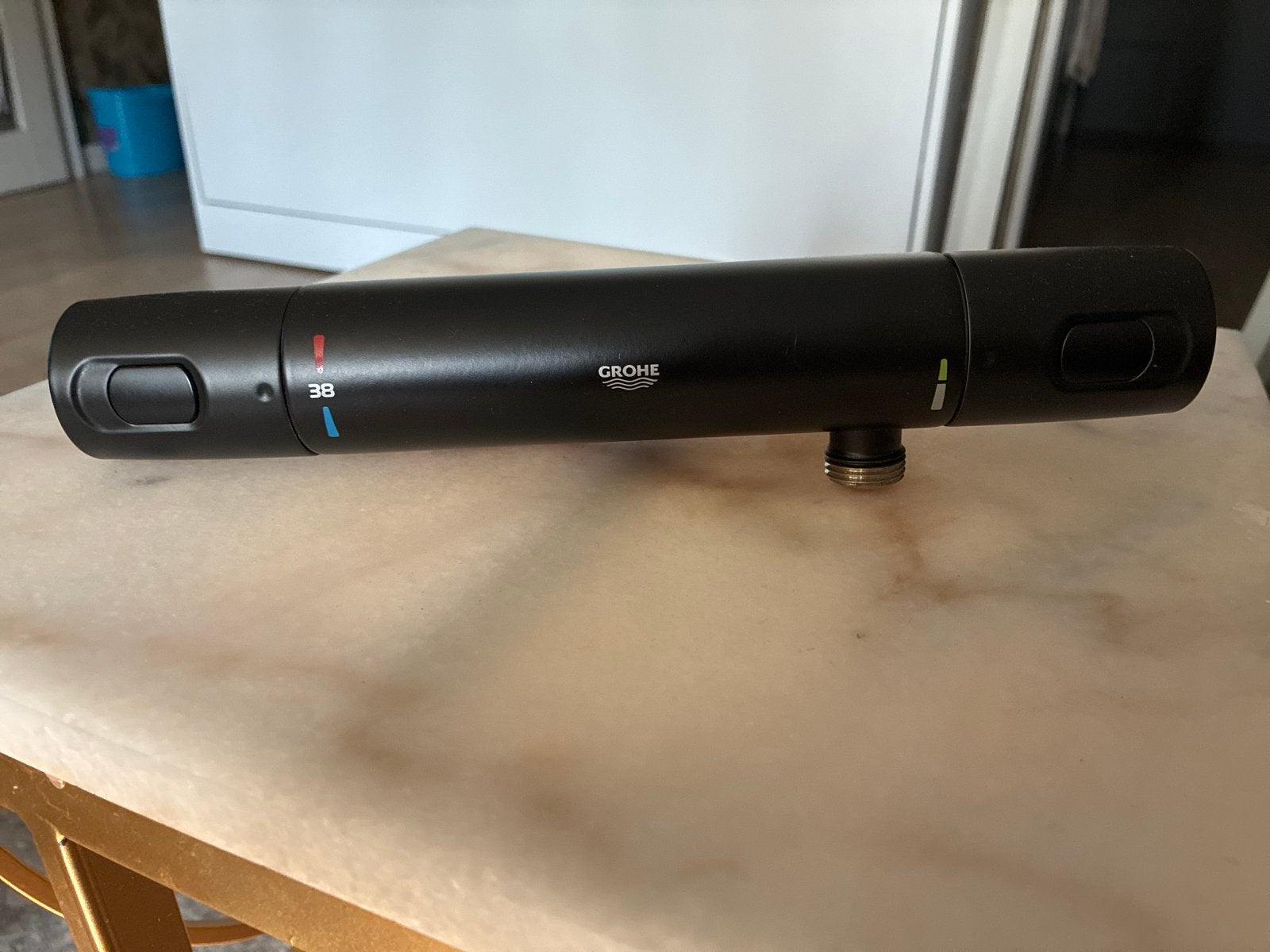 Grohe zwarte thermostaatkraan douche 12 cm hartafstand, Ophalen of Verzenden, Gebruikt, Douche
