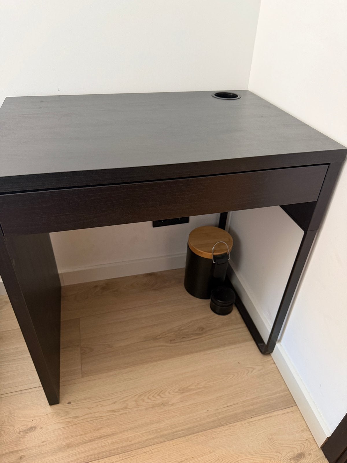 IKEA MICKE bureau zwart met lade – 73x50 cm, Ophalen, Zwart, Scandinavisch, 73 cm