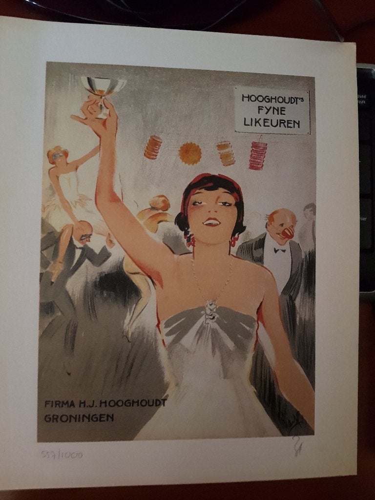 Zeefdrukken hooghoudt jenever, Antiek en Kunst, Ophalen of Verzenden, Overige onderwerpen, Zeefdruk