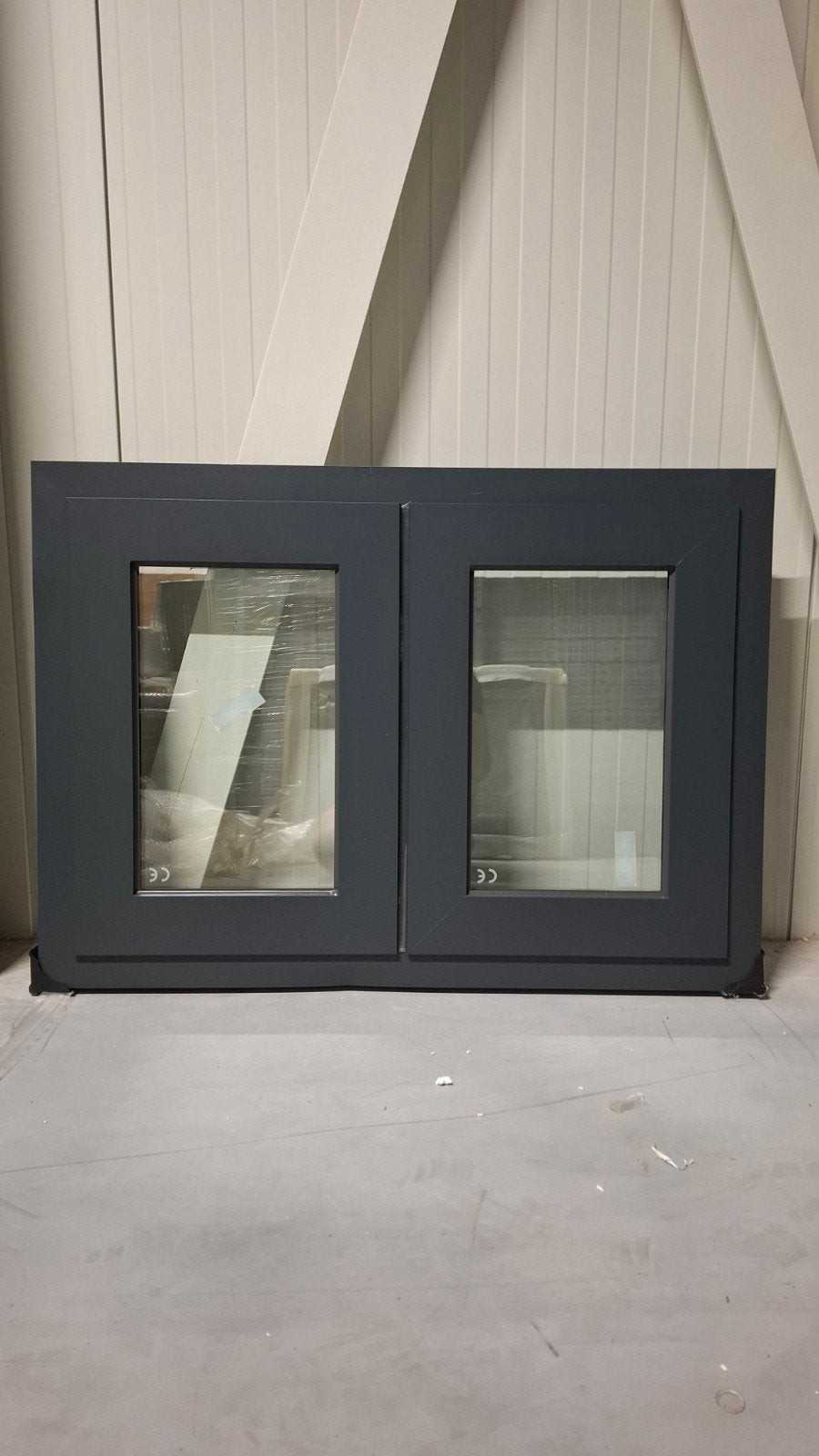 Aluminium dubbel draairaam met opdek - 103x74cm, Ophalen, Gevelraam of Ruit, Minder dan 80 cm, 80 tot 120 cm