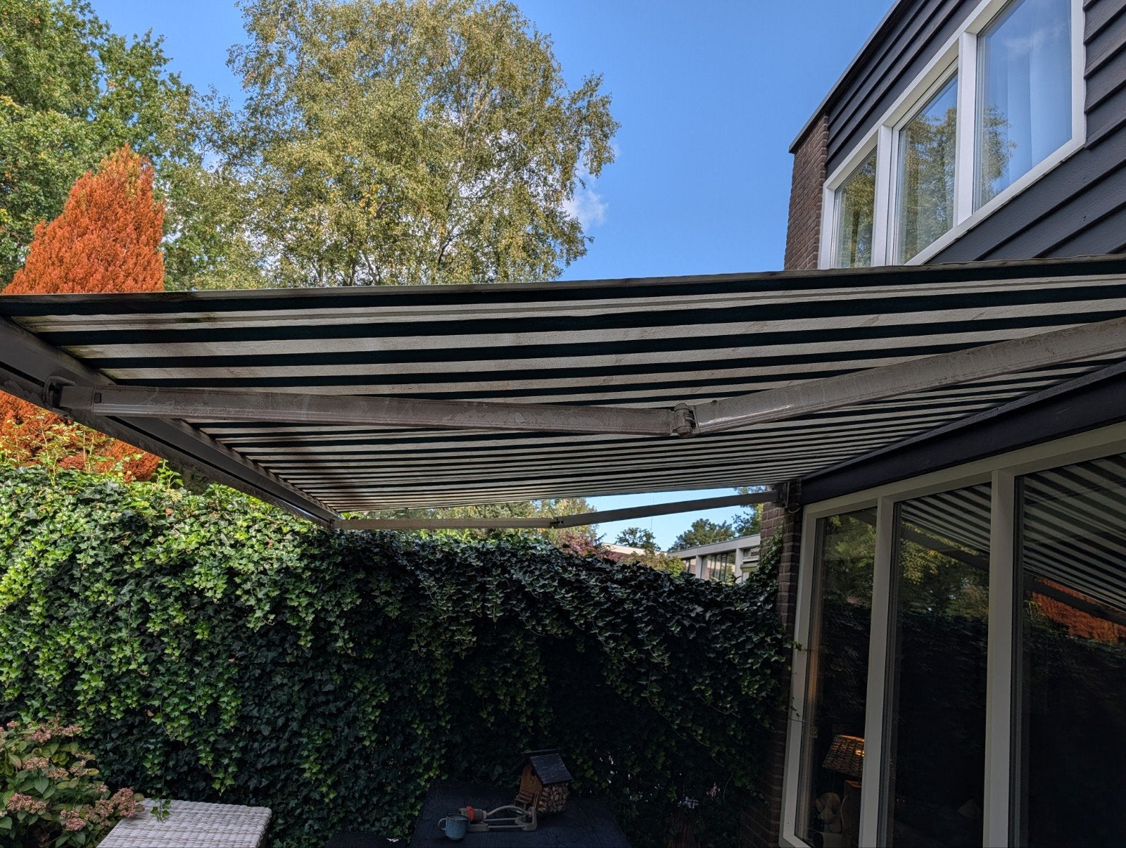 Elektrisch zonnescherm 400x290 cm - doek verouderd, Ophalen
