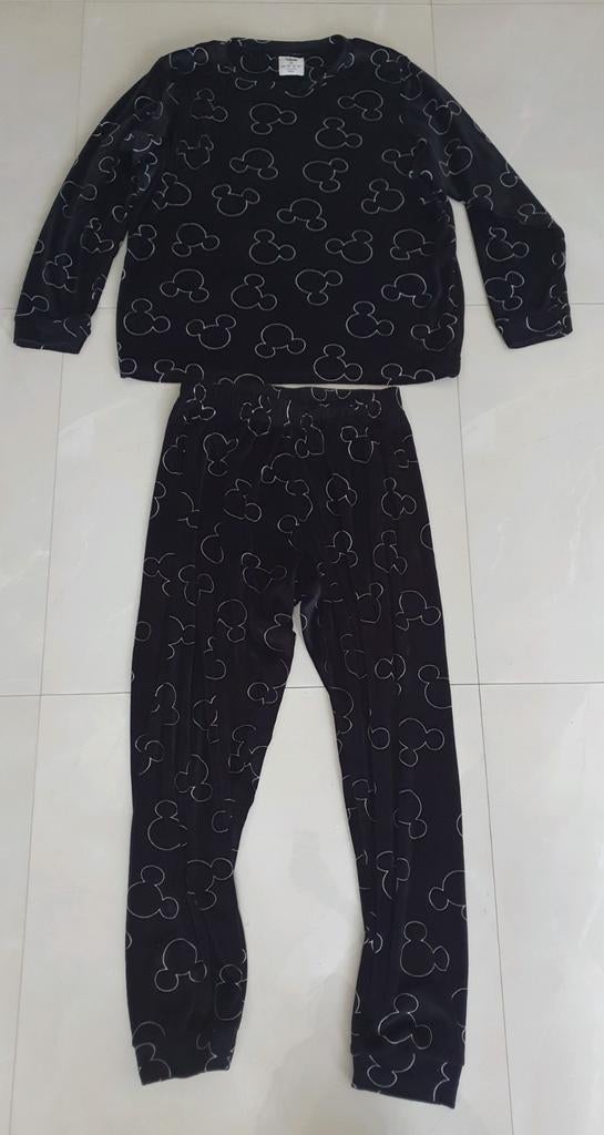 Disney Mickey Mouse Pyjama - Zwart met witte print, Disney, Ophalen of Verzenden, Zo goed als nieuw, Maat 36 (S)