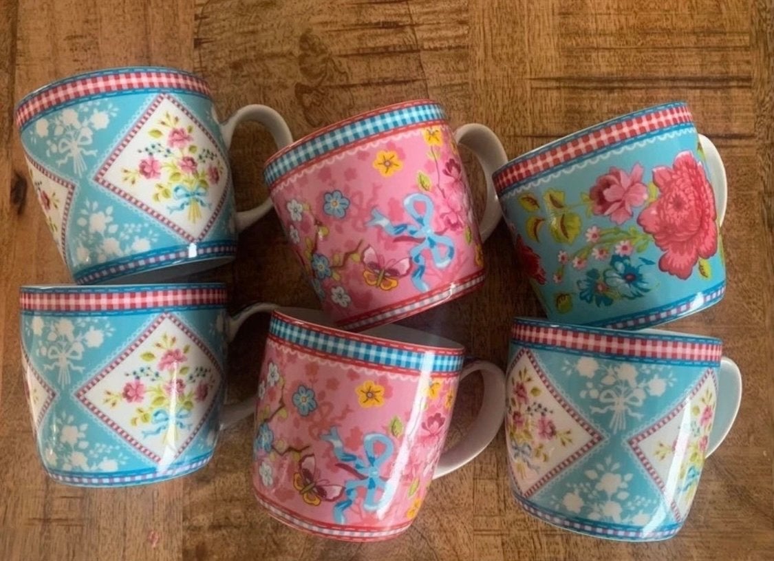 Pip Studio mokken set van 6 - Diverse kleuren en patronen, Keramiek, Pip Studio, Zo goed als nieuw, Modern