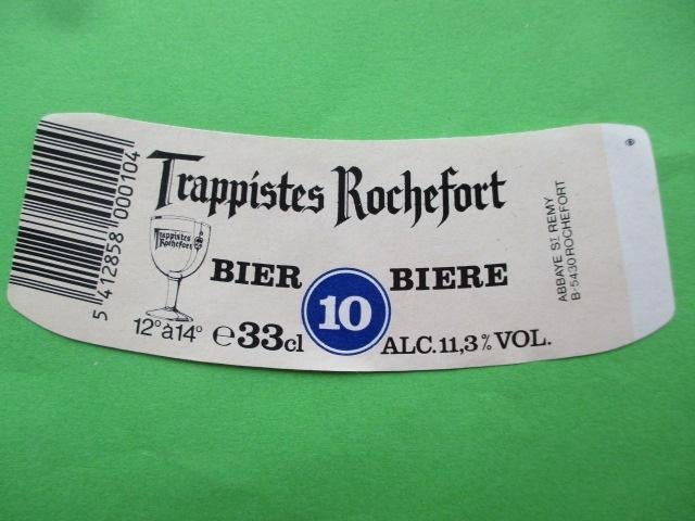 bieretiket Belgie 5-5 (13IJ) abbaye st remy, Verzamelen, Biermerken, Ophalen of Verzenden, Gebruikt, Overige typen, Overige merken