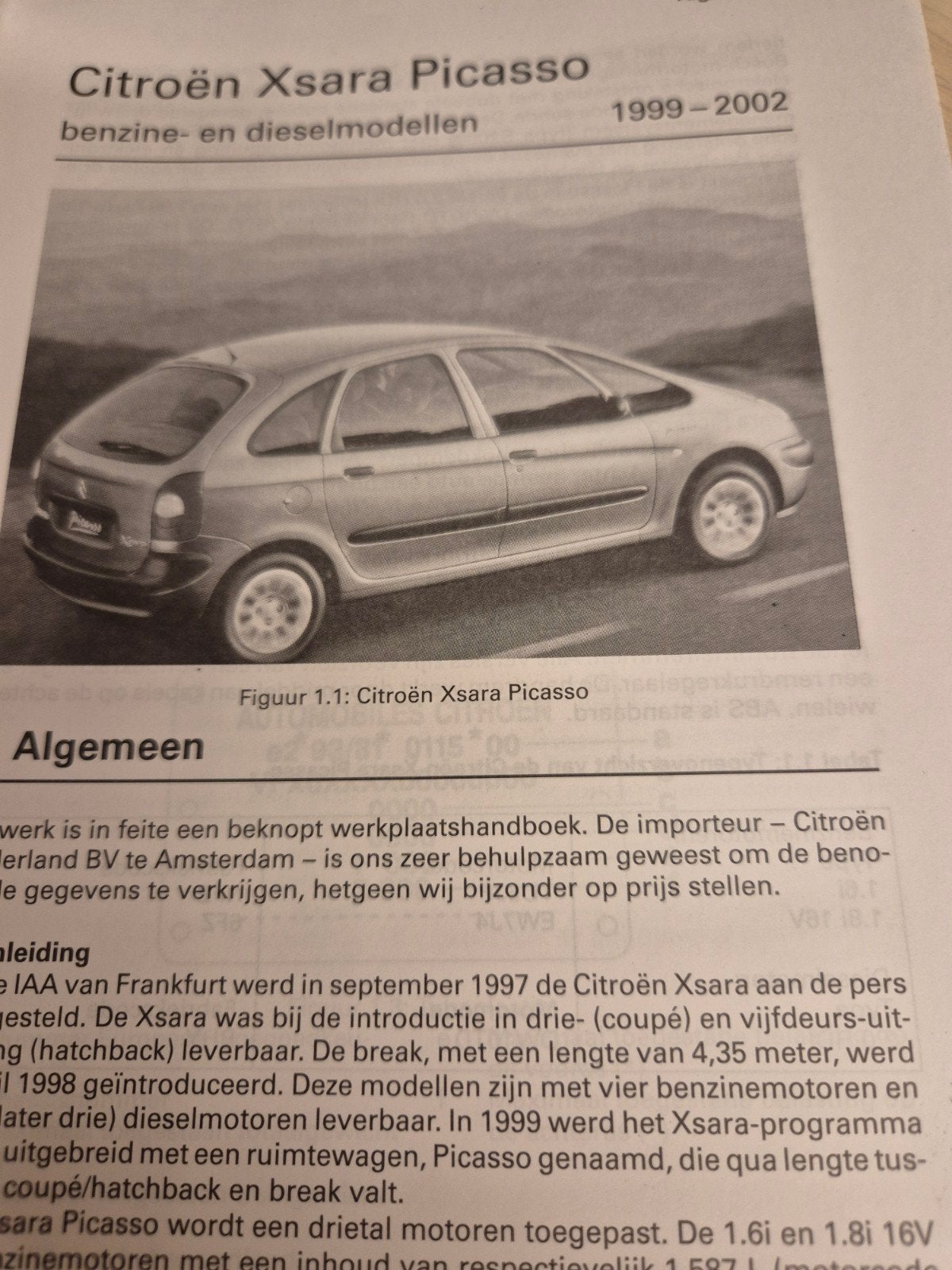 dikke vraagbaak 222blz Citroën Picasso éérste type izgst, Auto diversen, Handleidingen en Instructieboekjes, Ophalen of Verzenden