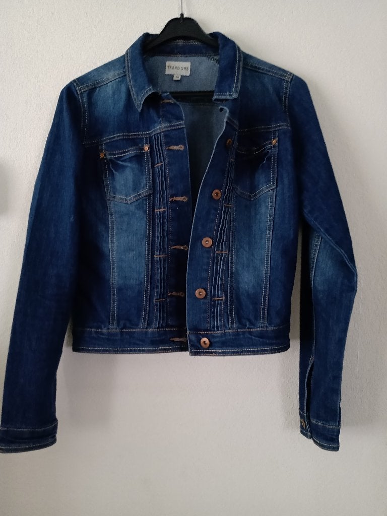 MOOI DAMES SPIJKERJACK van TREND ONE in MAAT 38, Maat 38/40 (M), Blauw, Ophalen of Verzenden, Trend One