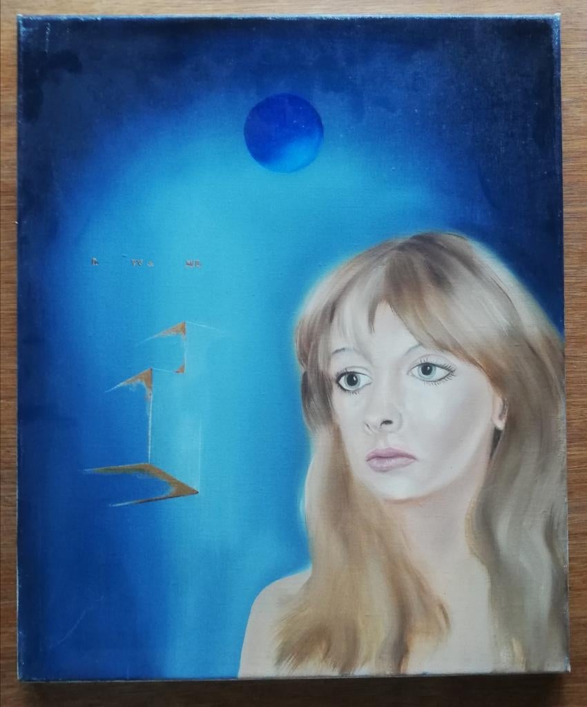 Schilderij vrouw L VVs ML - schilder R.J.G. Kauffeld, Antiek en Kunst, Kunst | Schilderijen | Modern, Ophalen of Verzenden