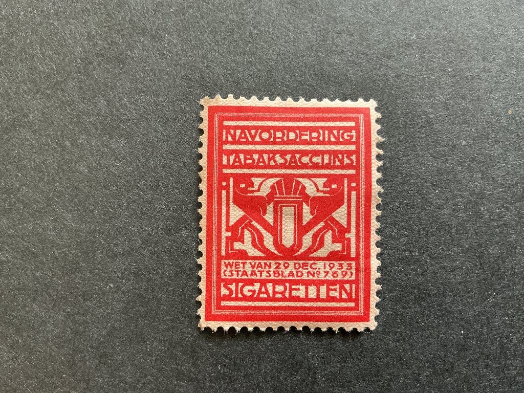 Belasting: navordering tabaksaccijns  1933, Verzenden, T/m 1940, Postfris