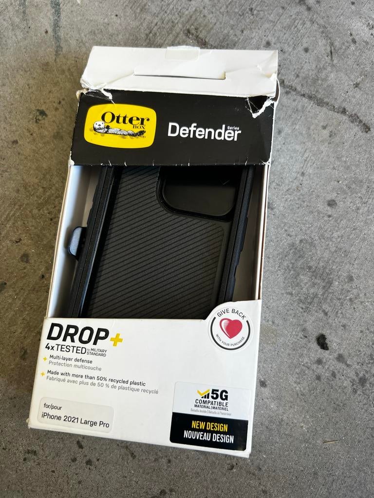 OtterBox Defender Series Hoesje voor iPhone 13 Pro, Kunststof, Zwart, IPhone 13 Pro, Nieuw