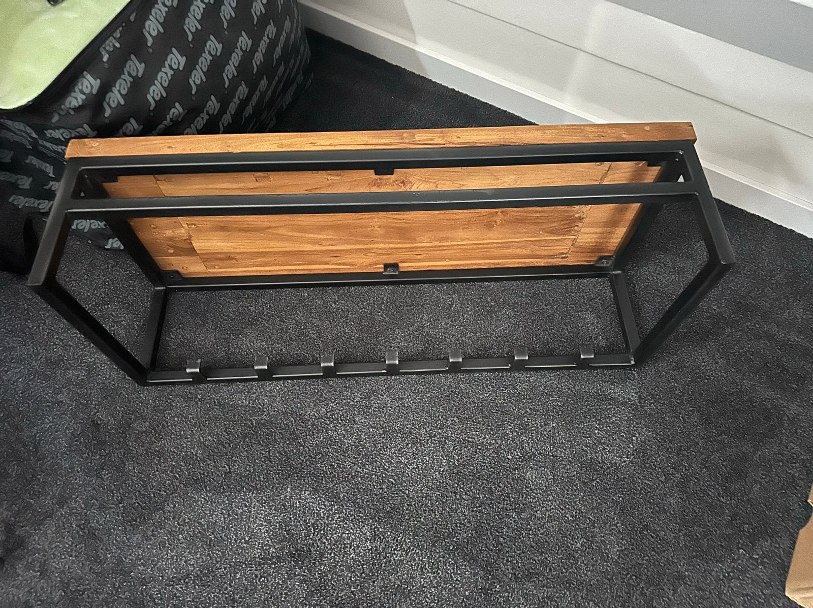 Teakhouten Romaro kapstok met 10 hangers, Huis en Inrichting, Gebruikt, Minder dan 100 cm, Hout, Ophalen