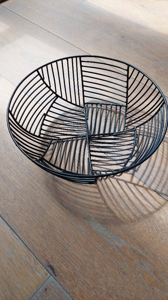 Design fruitmand zwart metaal, Mand, Rond, Ophalen of Verzenden, Zo goed als nieuw