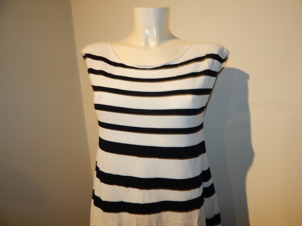 Sarah Pacini a symetrische jurk stretch breisel streep One S, Sarah Pacini, Maat 42/44 (L), Zo goed als nieuw, Knielengte