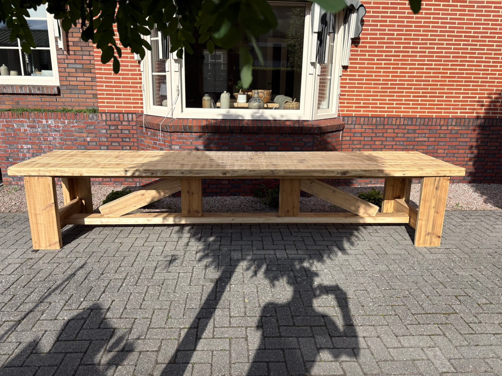Mooie zeer grote boeren stamtafel, Ophalen of Verzenden, Zo goed als nieuw, Rechthoekig, Hout