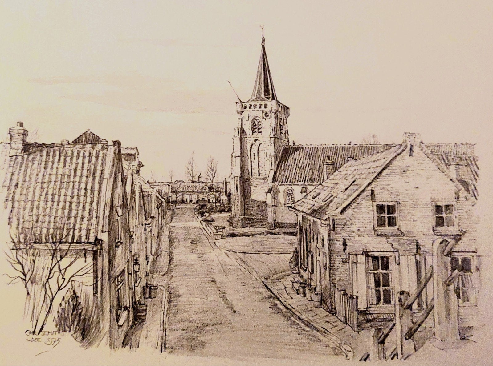Lopik ... zicht op het dorp Jaarsveld ... C.J.Th. Schut.

Si, Ophalen of Verzenden