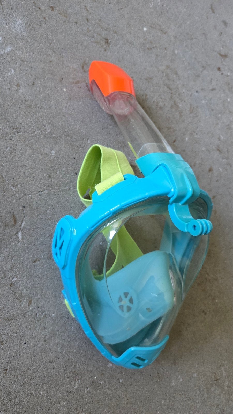 Snorkelmasker Volgelaatsmasker - Blauw/Groen (S/M), Ophalen of Verzenden, Gebruikt, Snorkelmasker