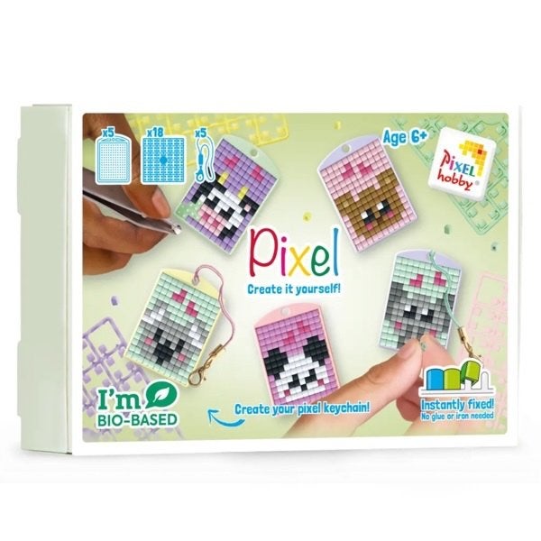 PIXELHOBBY medaillon set kawaii wilde dieren key rings, Pixelhobby, Nieuw, Meerkleurig, Ophalen of Verzenden