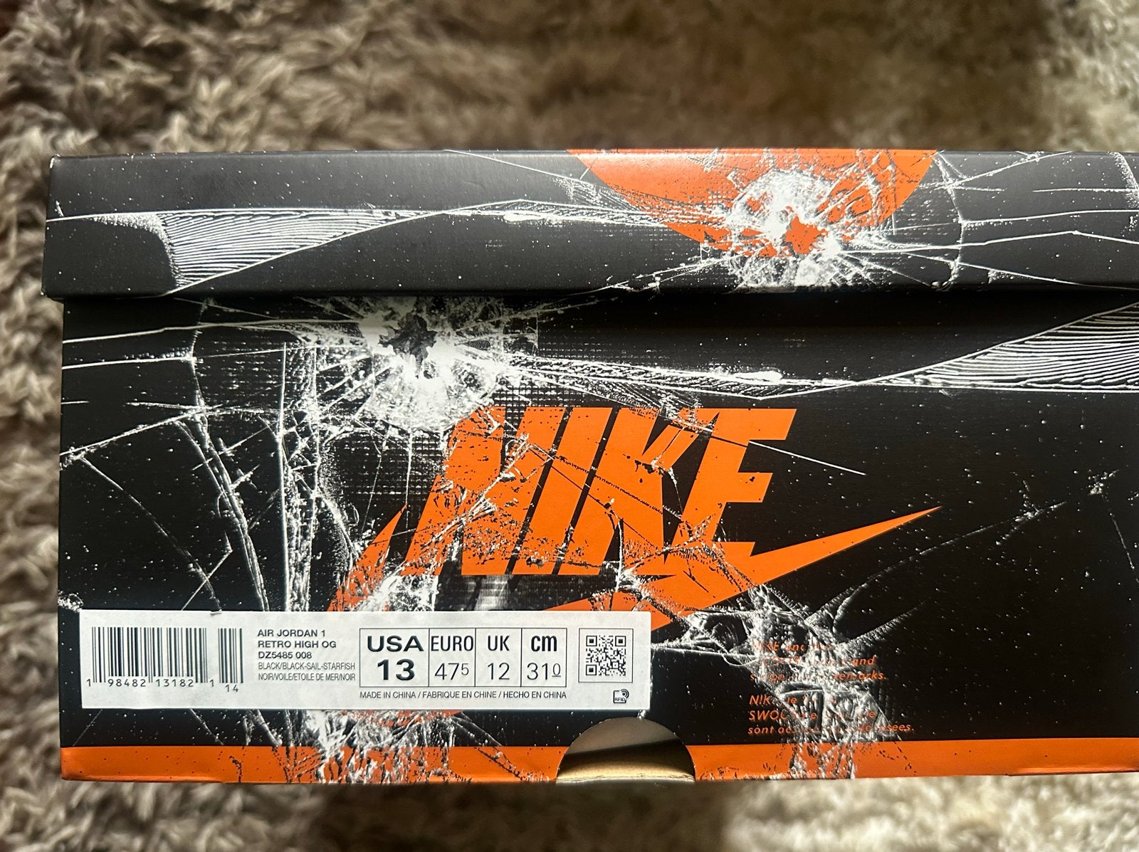 Nike Air Jordan 1 Shattered Backboard maat 47.5, Kleding | Heren, Schoenen, Overige kleuren, Nieuw, Ophalen of Verzenden, Sneakers of Gympen