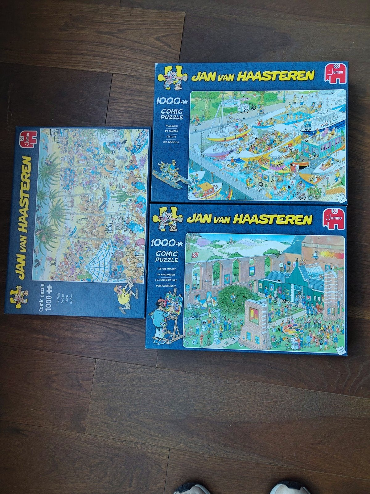 3 puzzels Jan van Haasteren, Ophalen, 500 t/m 1500 stukjes, Gebruikt, Legpuzzel