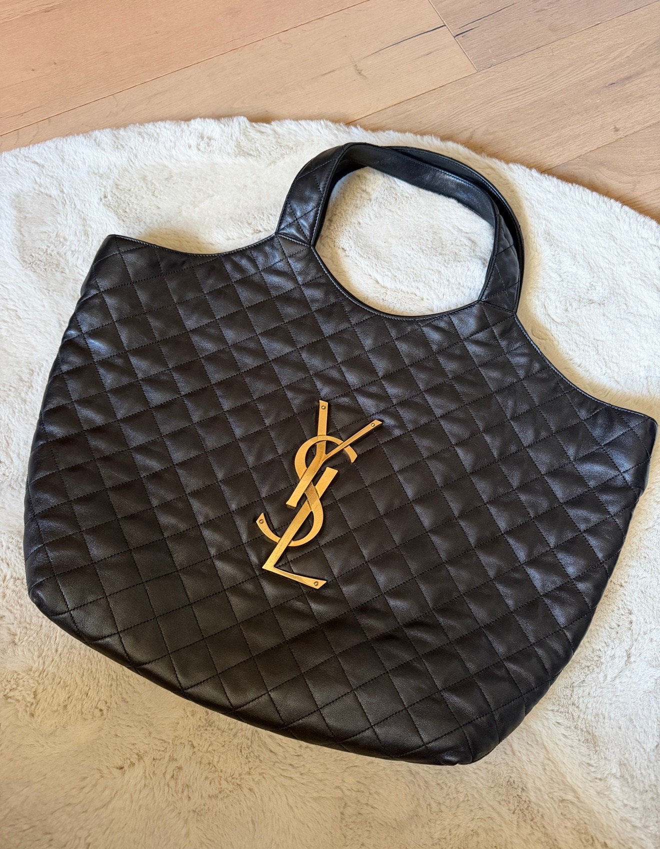Saint Laurent Icare Maxi Shopper, Ophalen, Zo goed als nieuw, Zwart, Shopper
