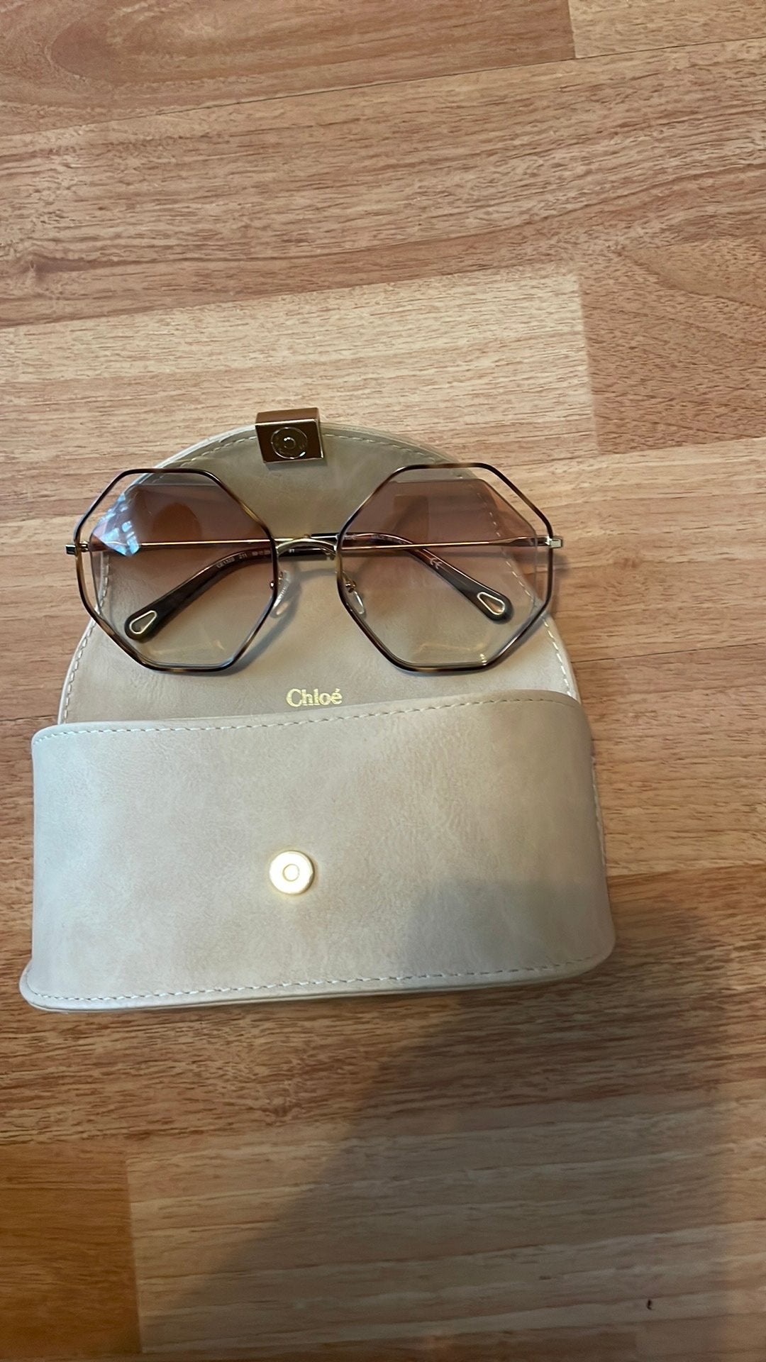 Vintage Chloe zonnebril - nooit gebruikt, uitstekende staat, Overige merken, Zonnebril, Bruin, Ophalen of Verzenden