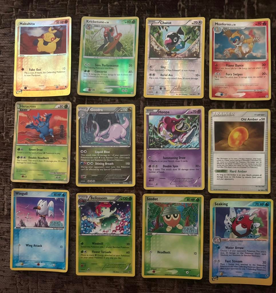 12 Pokemon kaarten, Ophalen of Verzenden, Zo goed als nieuw