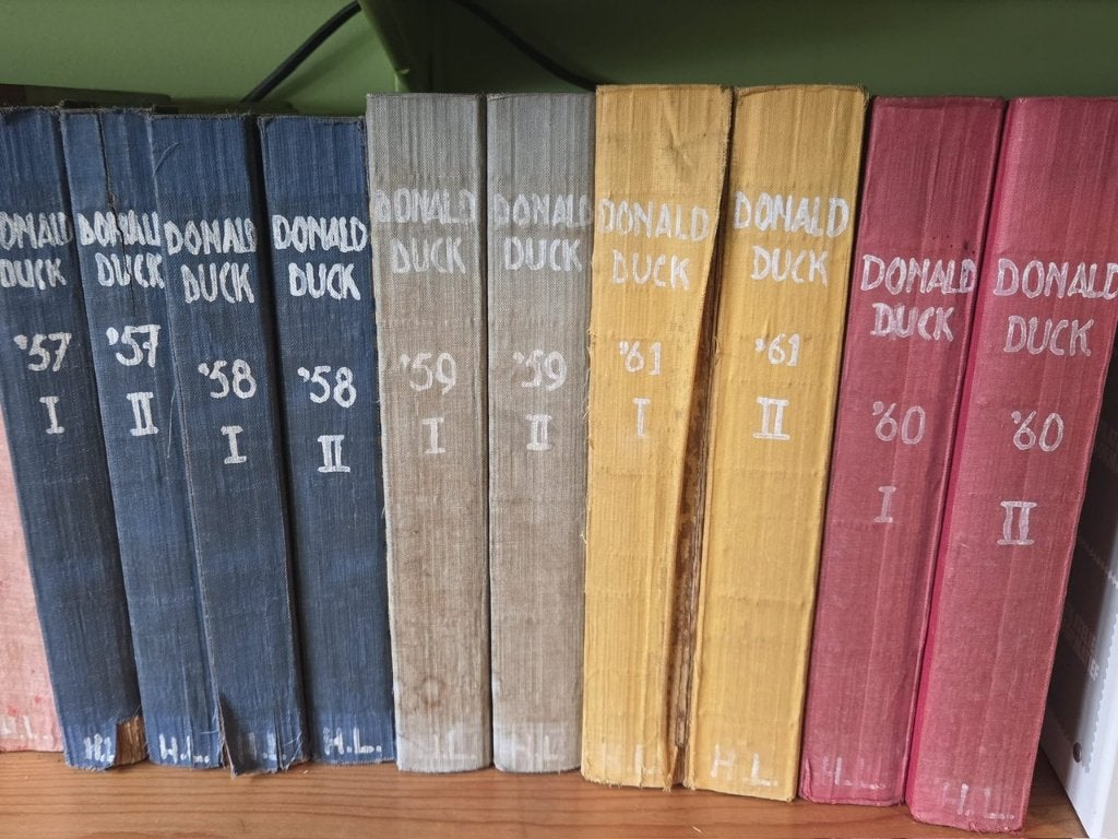 Ingebonden  jaargangen Donald Duck 1957-1961, Boeken, Complete serie of reeks, Ophalen, Gelezen