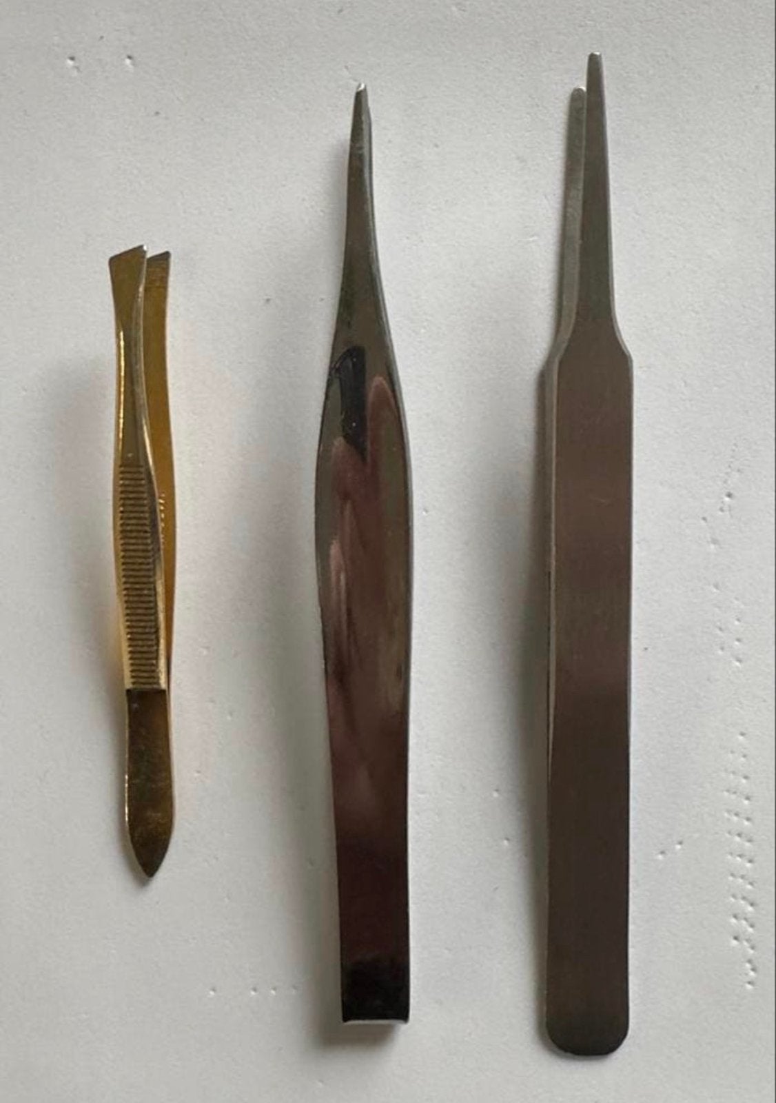 Pincettenset RVS - Recht, Gebogen, Scherpe Pincet, Gebruikt, Zilver, Gereedschap of Toebehoren, Overige merken