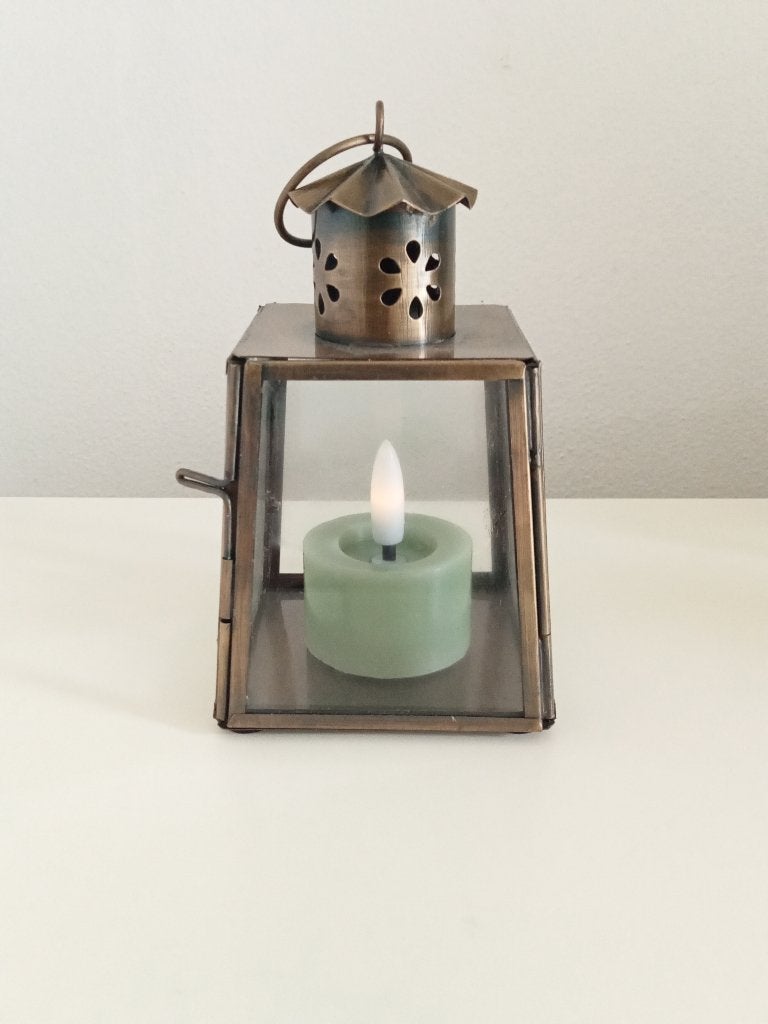 Mini lantaarn windlichtje taps bronskleur Ib Laursen, Meerkleurig, Overige merken, Ophalen of Verzenden, Zo goed als nieuw