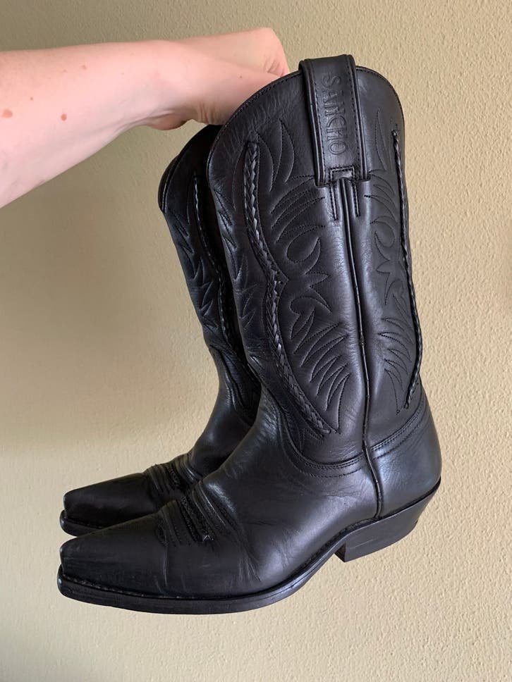 Sancho cowboylaarzen 38 western boots bohemian laarzen, Hoge laarzen, -, Zwart, -