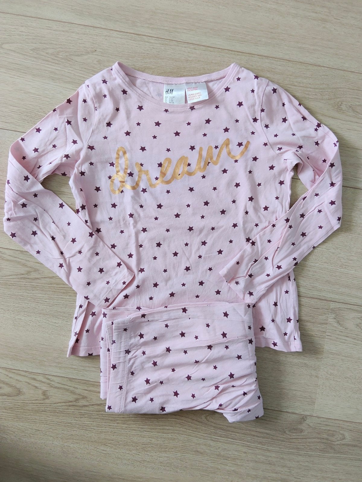 Zgan! Mooie roze sterren pyjama van H&M! Mt 134/140, Nacht- of Onderkleding, Meisje, H&M, Ophalen of Verzenden