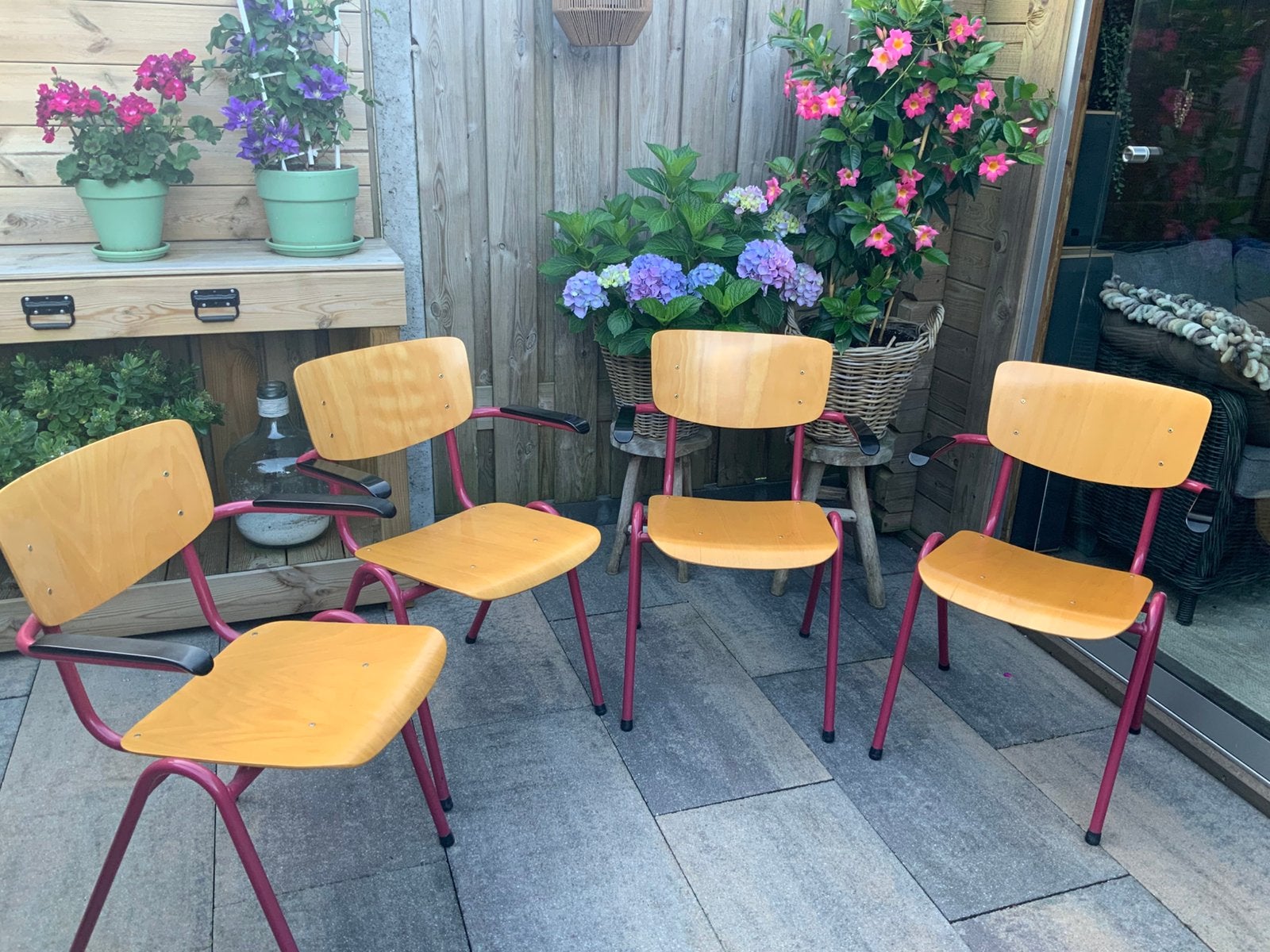 School stoelen, Huis en Inrichting, Stoelen, Ophalen, Gebruikt, Overige kleuren, Vintage