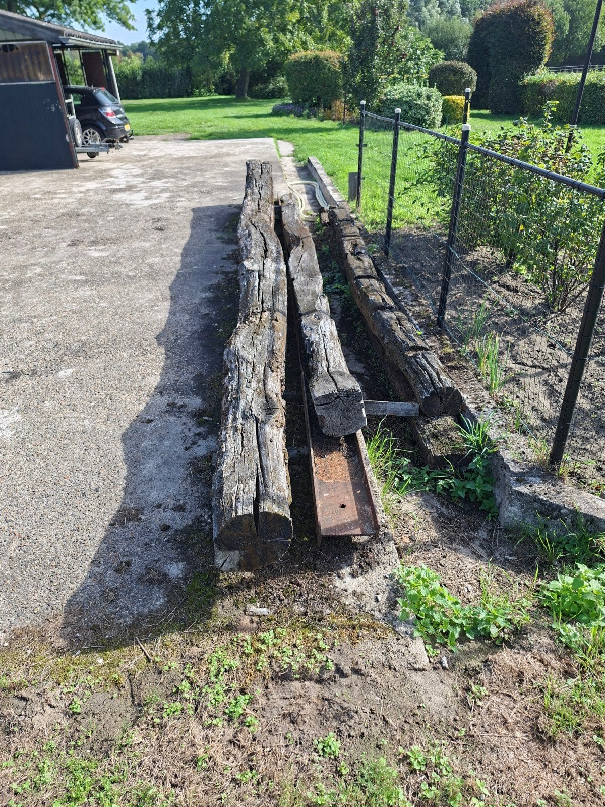 Oude eiken balken, Ophalen, Gebruikt, Eiken, Balk