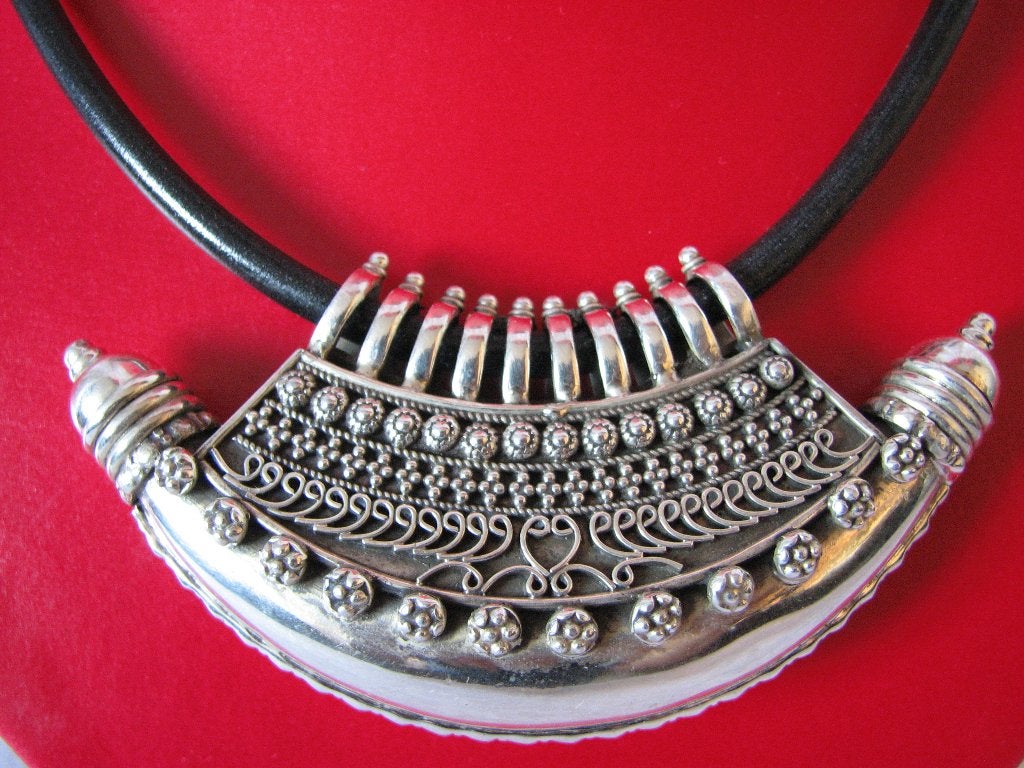 Prachtige Grote Zware Zilveren Etnische Hanger, Verzenden, Zilver, Hanger