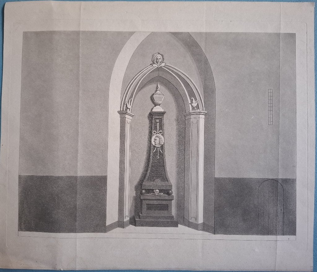 2 Gravures Grafmonument Anthony van Leeuwenhoek, Ophalen of Verzenden