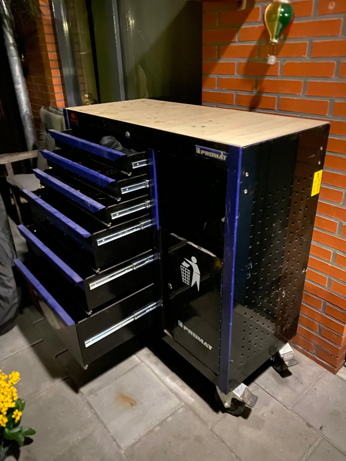 Promat gereedschaskar, Ophalen, Gebruikt