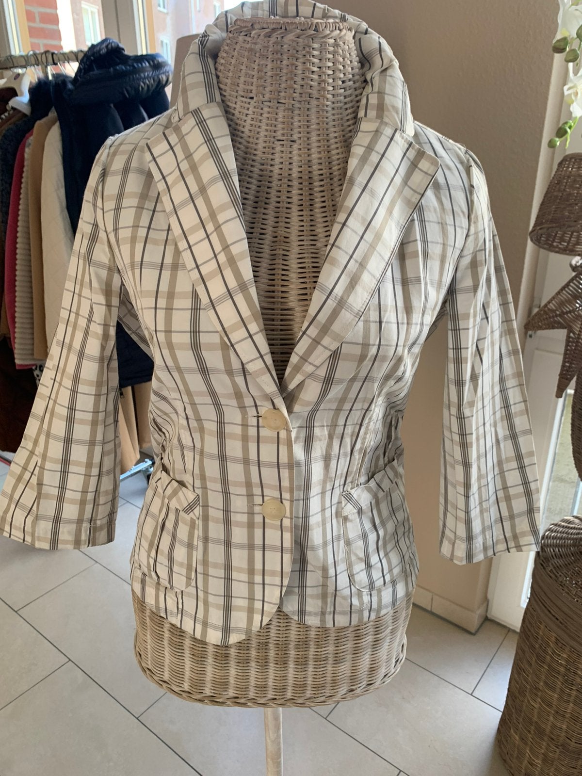 Nieuw beige wit jasje Laura di Sarpi maat 38, Maat 38/40 (M), Overige kleuren, Nieuw, Ophalen of Verzenden