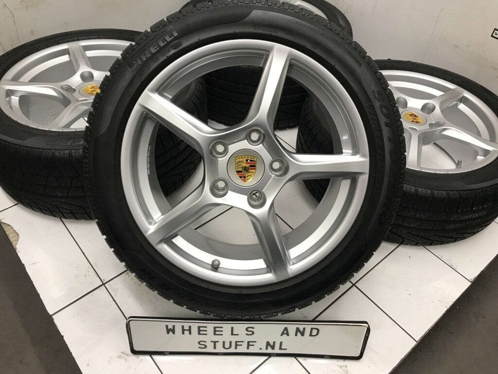 Porsche Boxter Cayman  lichtmetaal velgen 18"inch winterband, Ophalen, Gebruikt, 18 inch, Banden en Velgen