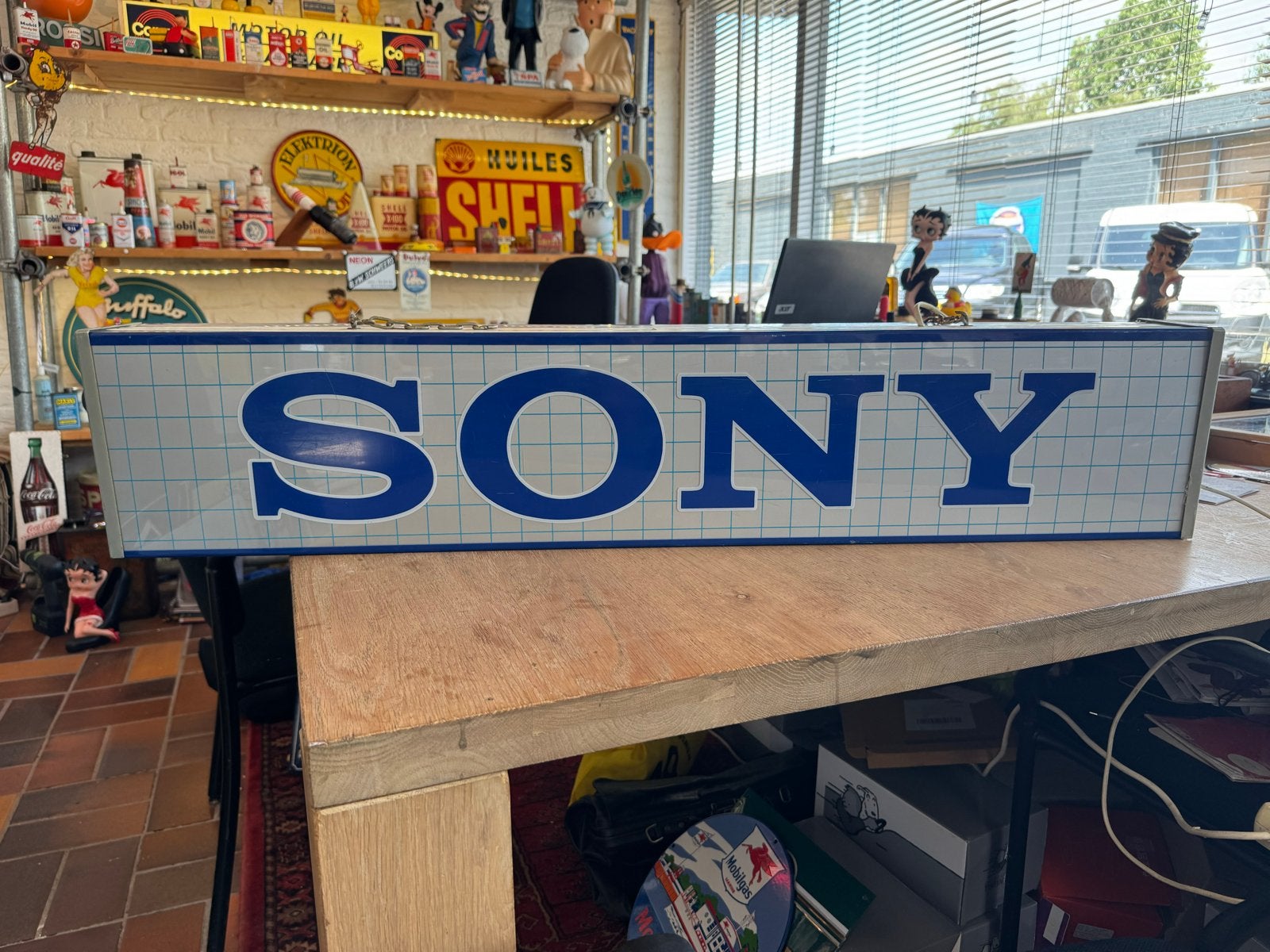 Vintage Sony Lichtbak Reclamebord - Uniek Verzamelobject, Ophalen, Gebruikt, ., Lichtbak of (neon) lamp