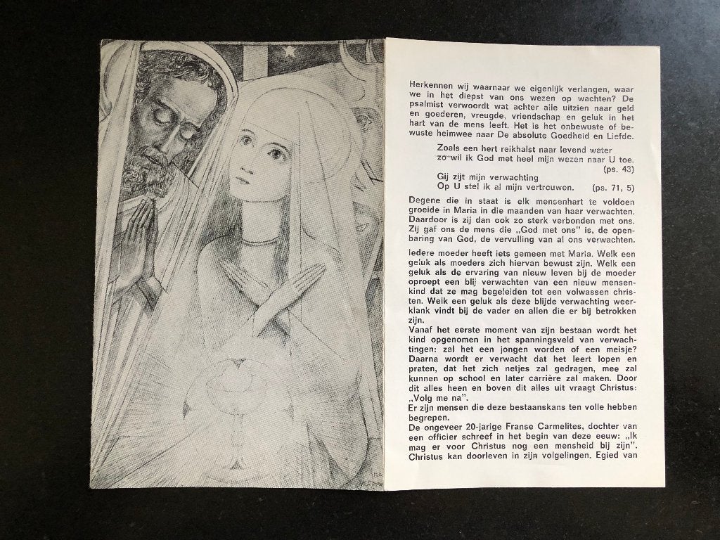 Toorop Advent Bidprent Maria Jozef, Ophalen of Verzenden